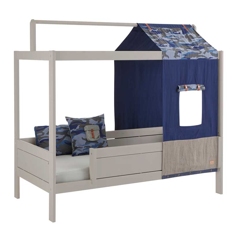 LIFETIME Basisbett 90x200cm mit Dachkonstruktion für Stoffdach - Bett in weiß oder white wash