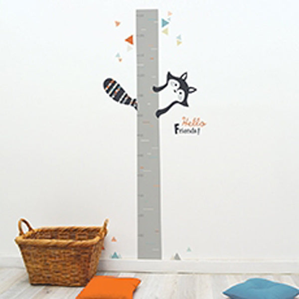 Lilipinso Wandsticker A3 Messlatte mit Wäschbär