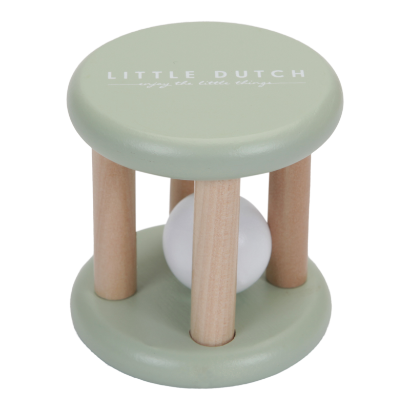 Little Dutch Holzspielzeug Rassel "Little Goose" olive
