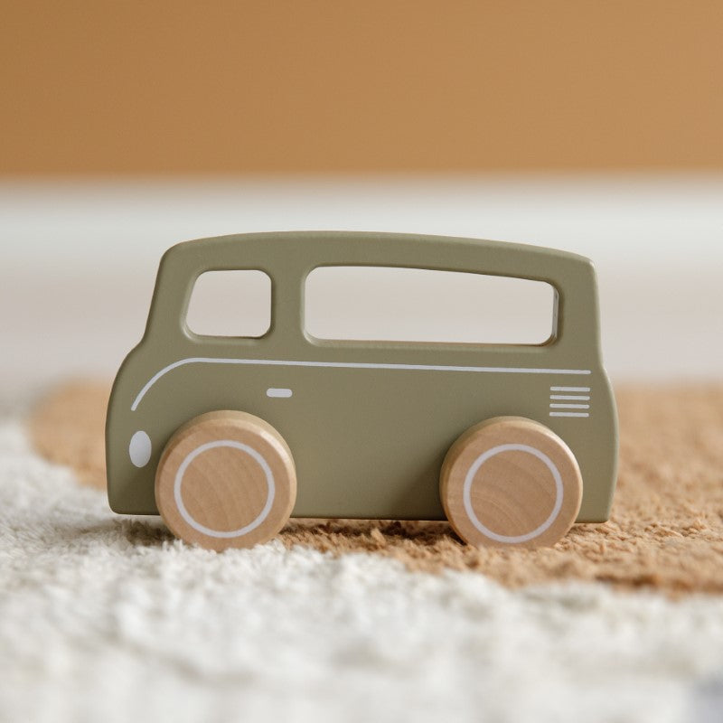 Little Dutch Holzspielzeug Auto / Bus in olive