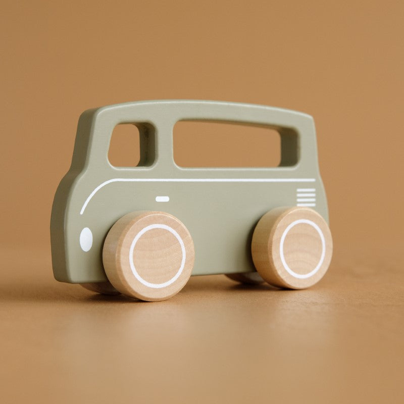 Little Dutch Holzspielzeug Auto / Bus in olive