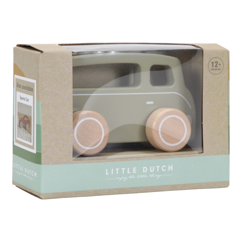 Little Dutch Holzspielzeug Auto / Bus in olive