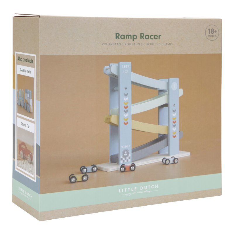 Little Dutch Holzspielzeug Rollbahn blau