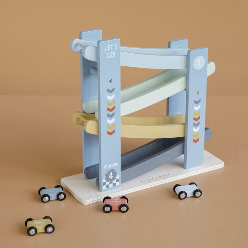Little Dutch Holzspielzeug Rollbahn blau
