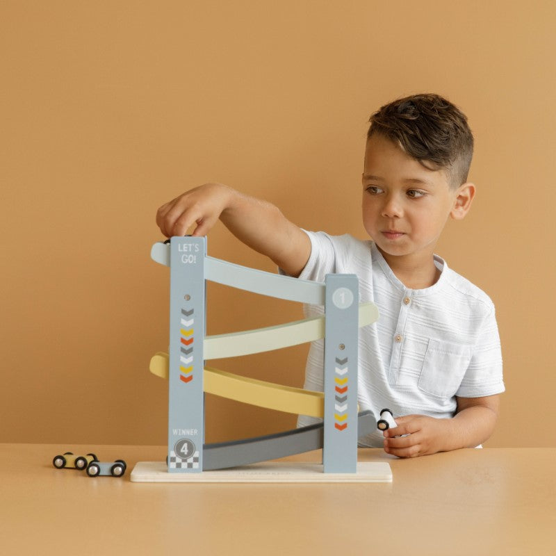 Little Dutch Holzspielzeug Rollbahn blau