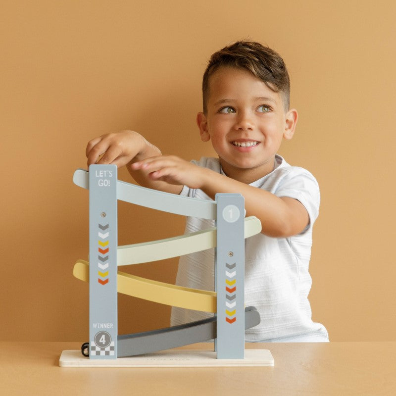 Little Dutch Holzspielzeug Rollbahn blau
