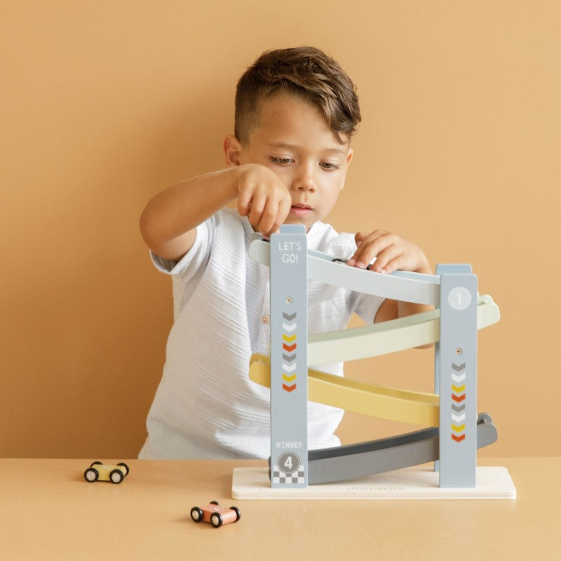 Little Dutch Holzspielzeug Rollbahn blau