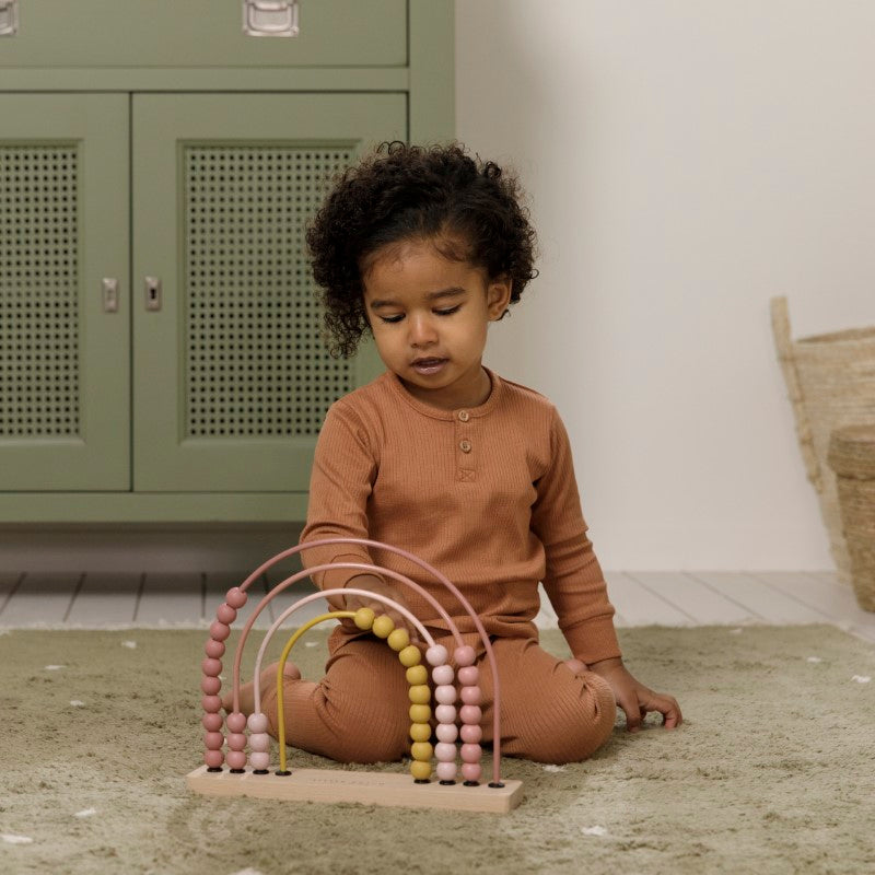 Little Dutch Holzspielzeug Motorik-Regenbogen Abakus rosa
