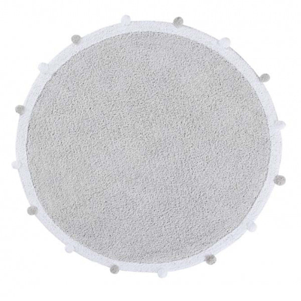 Lorena Canals waschbarer, runder Teppich Bubbly Light Grey Ø120cm
