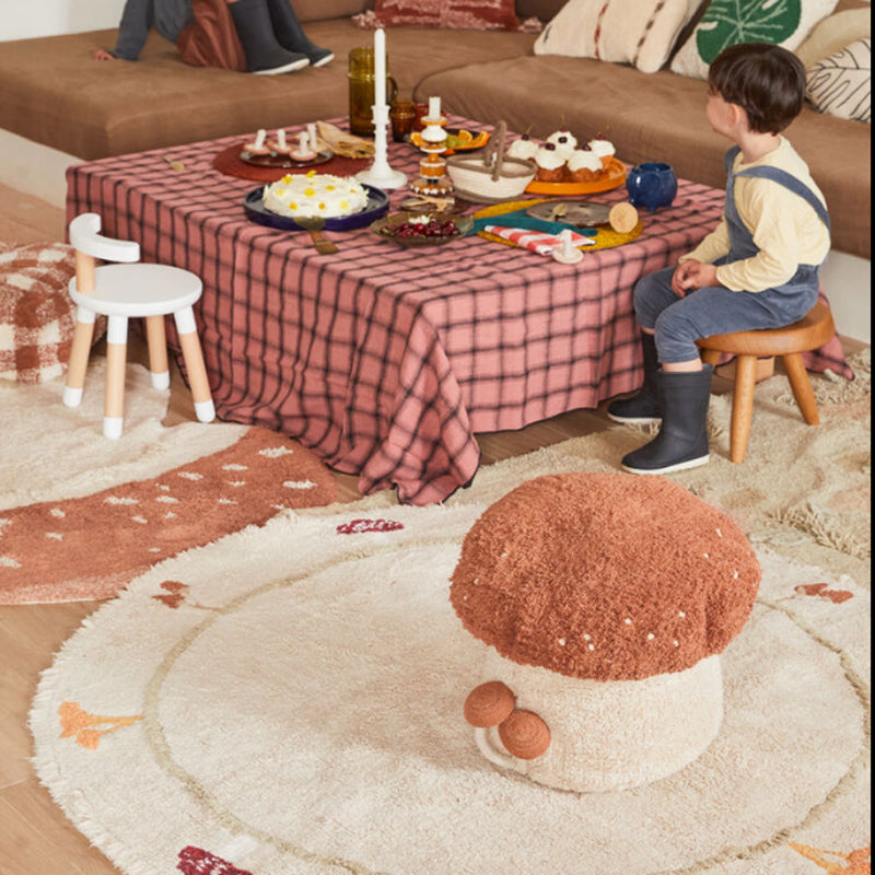 Lorena Canals Pouf "Boletus" toffee/natural Ø45x35cm AUSSTELLUNGSSTÜCK