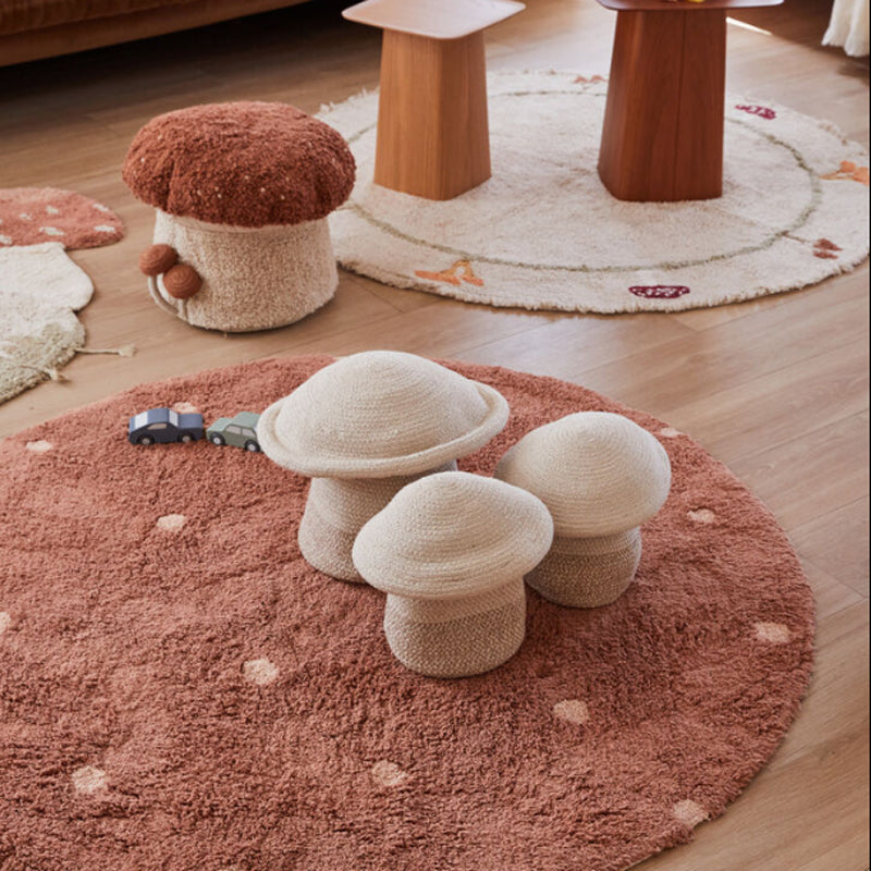 Lorena Canals Pouf "Boletus" toffee/natural Ø45x35cm AUSSTELLUNGSSTÜCK