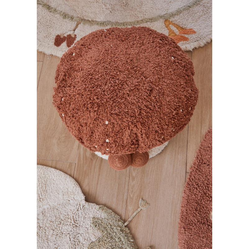 Lorena Canals Pouf "Boletus" toffee/natural Ø45x35cm AUSSTELLUNGSSTÜCK