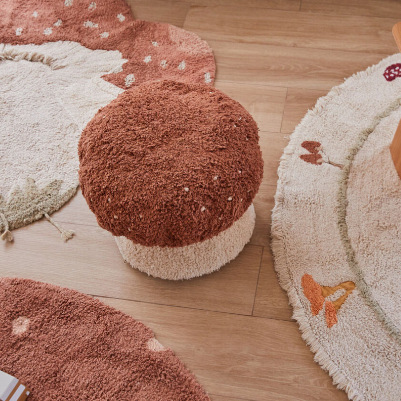 Lorena Canals Pouf "Boletus" toffee/natural Ø45x35cm AUSSTELLUNGSSTÜCK