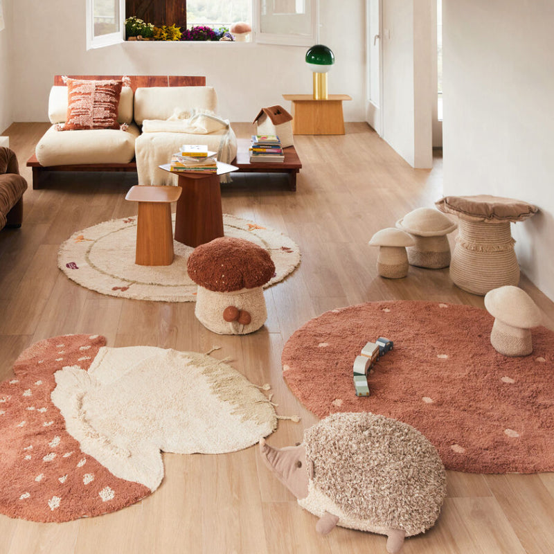 Lorena Canals Pouf "Boletus" toffee/natural Ø45x35cm AUSSTELLUNGSSTÜCK