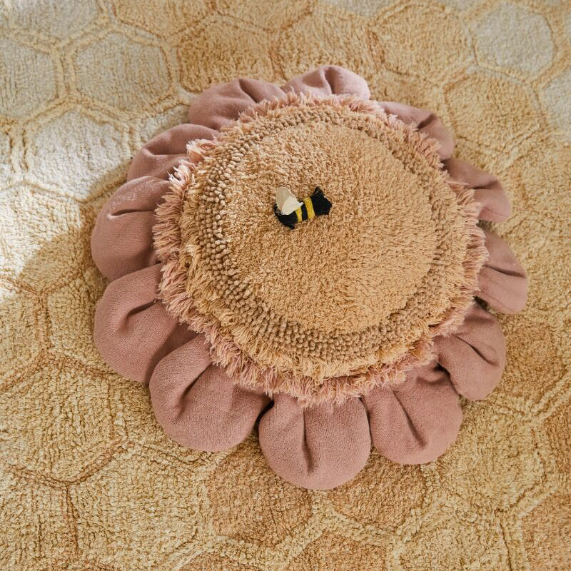 Lorena Canals Bodenkissen 'Pink Daisy' Ø70cm