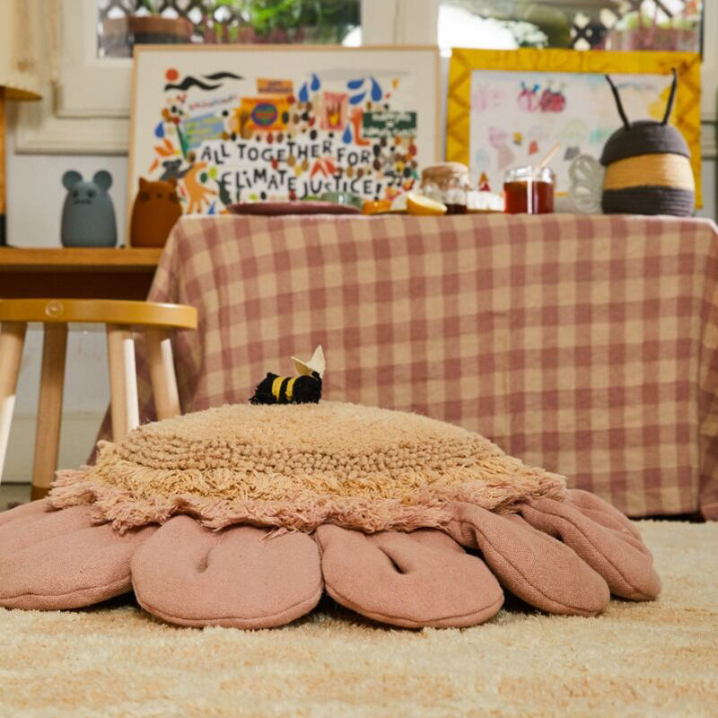 Lorena Canals Bodenkissen 'Pink Daisy' Ø70cm