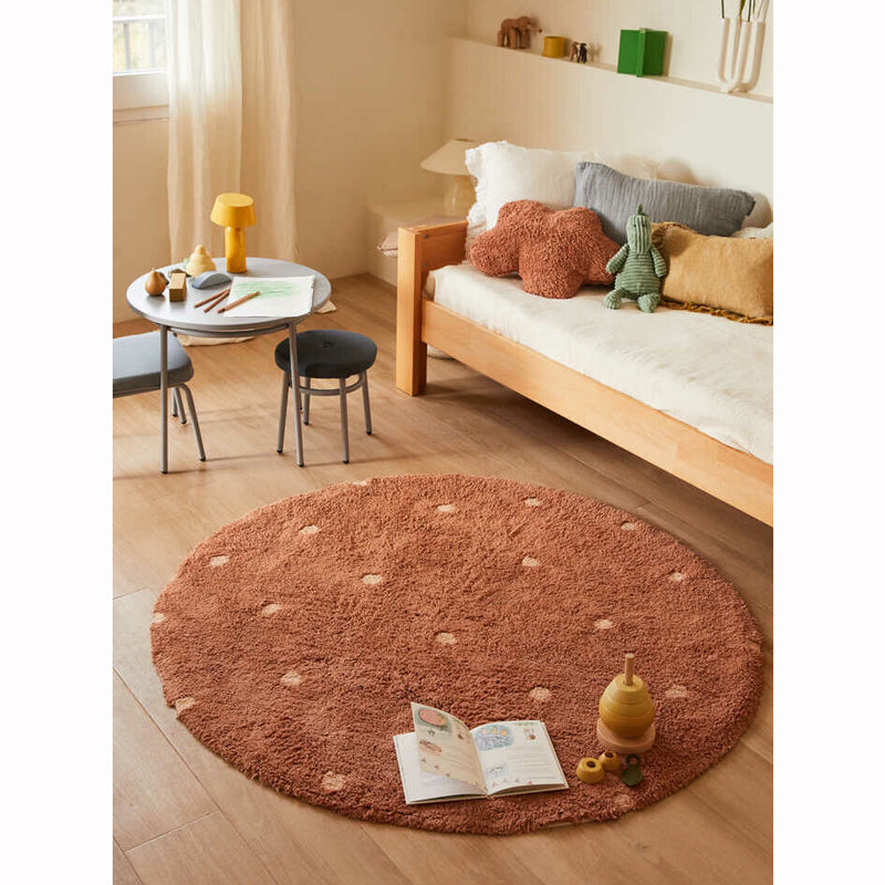 Lorena Canals waschbarer Teppich 'Round Dot' in chestnut Ø140cm