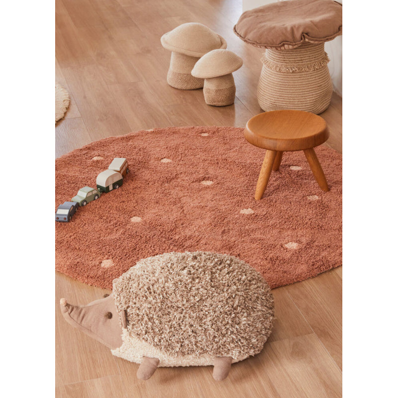 Lorena Canals waschbarer Teppich 'Round Dot' in chestnut Ø140cm