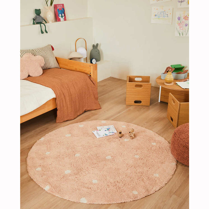 Lorena Canals waschbarer Teppich 'Round Dot' in rose Ø140cm