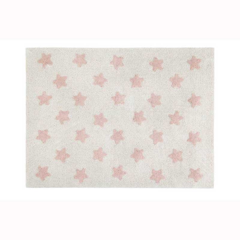 Lorena Canals waschbarer Teppich 'Stars' in creme/rosa 120x160cm