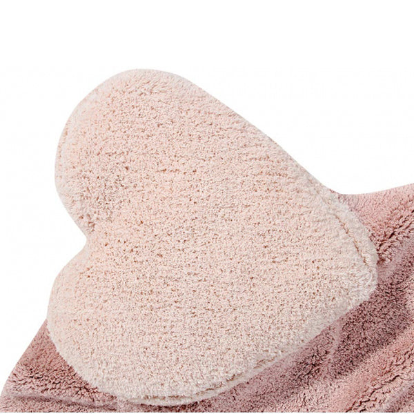 Lorena Canals waschbarer 2in1 Teppich PUFFY LOVE  Herz mit Kissen in rosa 160x180cm