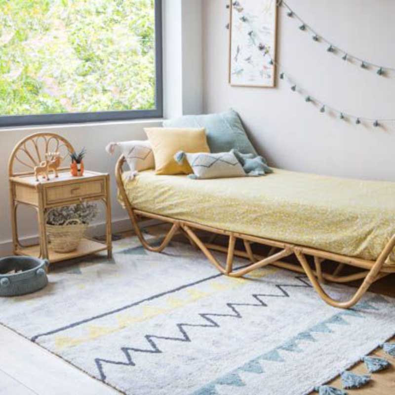 Lorena Canals waschbarer Teppich 'Azteca' in vintage blue 120x160cm