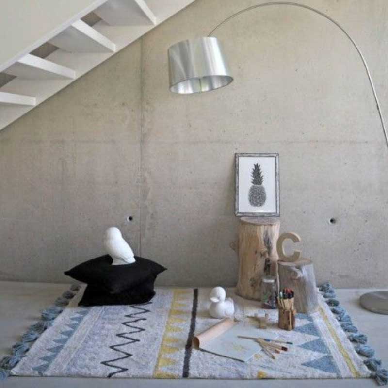 Lorena Canals waschbarer Teppich 'Azteca' in vintage blue 120x160cm