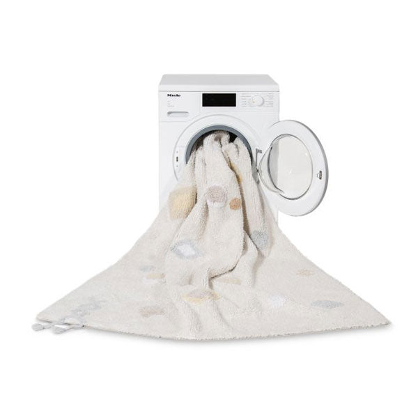 Lorena Canals waschbarer Teppich 'Kim' in natural mit bunten Designelementen 140x200cm