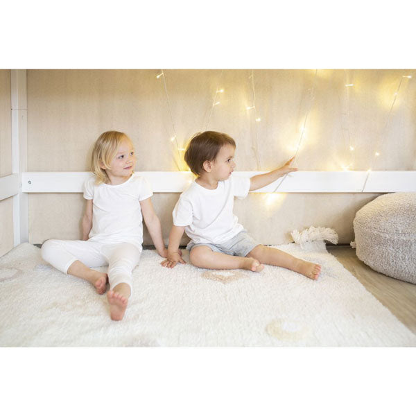 Lorena Canals waschbarer Teppich 'Kim' in natural mit bunten Designelementen 140x200cm