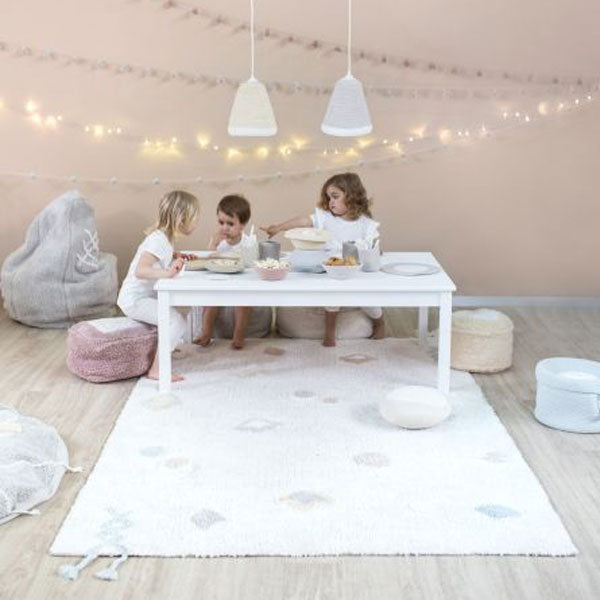 Lorena Canals waschbarer Teppich 'Kim' in natural mit bunten Designelementen 140x200cm