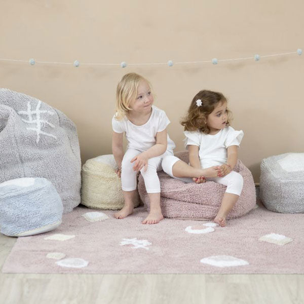 Lorena Canals waschbarer Teppich 'Noah' in nude vintage mit naturfarbenen Designelementen 140x200cm