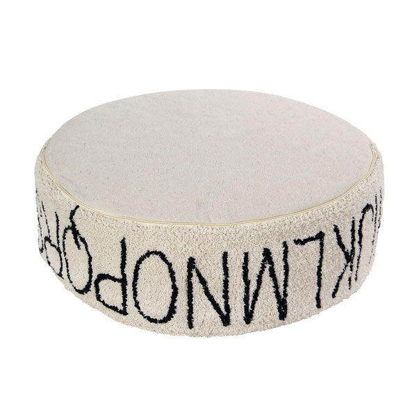 Lorena Canals waschbarer Sitzpouf 'ABC' in natural/schwarz 20x70x70cm