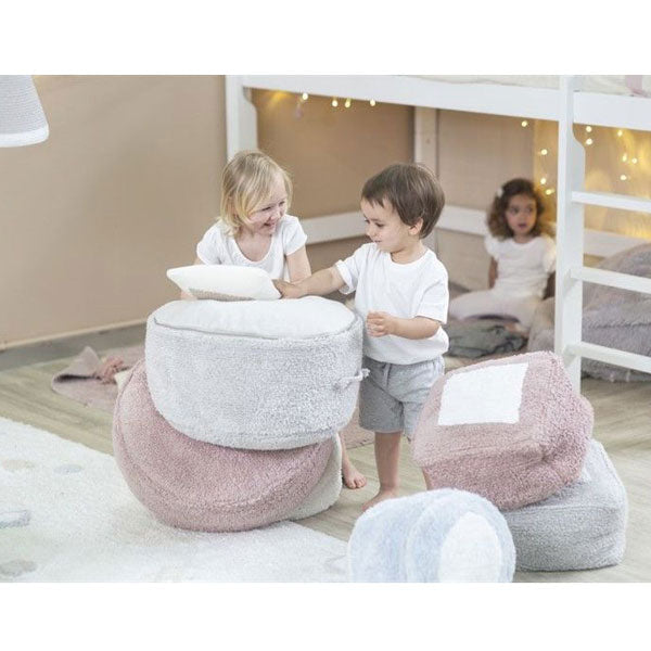 Lorena Canals waschbarer Sitzpouf 'Chill' in vintage nude 50x50x20cm