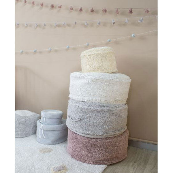 Lorena Canals waschbarer Sitzpouf 'Chill' in vintage nude 50x50x20cm