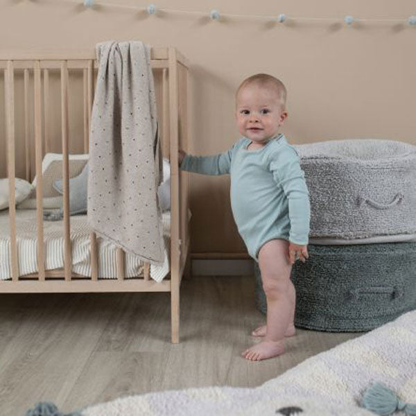 Lorena Canals waschbarer Sitzpouf 'Chill' in vintage blue 50x50x20cm