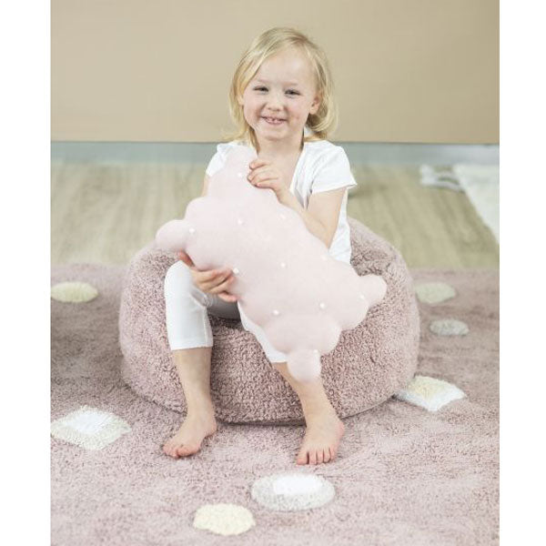 Lorena Canals waschbarer Sitzpouf 'Chill' in vintage nude 50x50x20cm