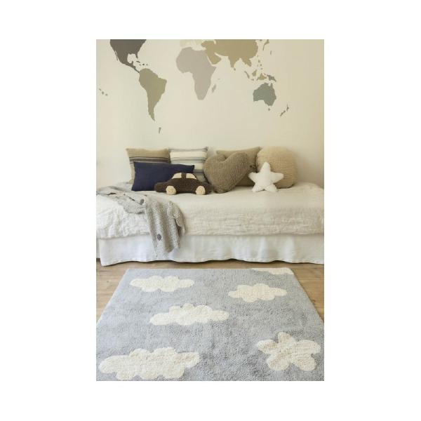 Lorena Canals waschbarer Teppich Wolken Vintage grau 120x160cm