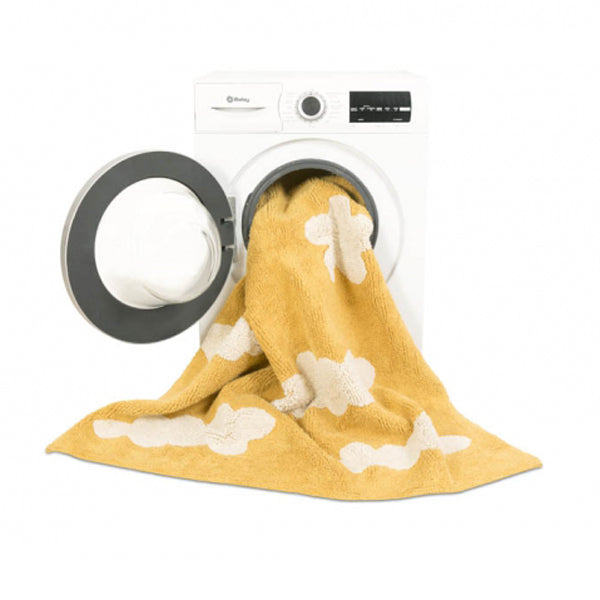Lorena Canals waschbarer Teppich Wolken senfgelb 120x160cm