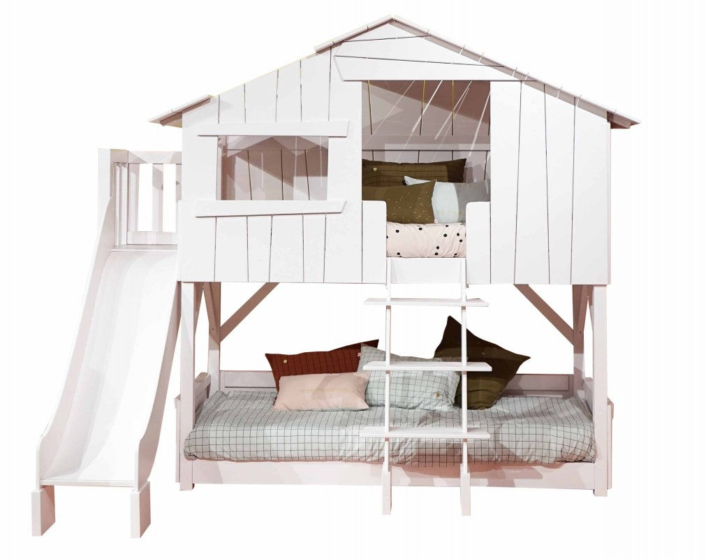 Mathy-by-Bols Baumhausbett als Stockbett 90x190cm mit Rutschenturm in 28 Farben erhältlich