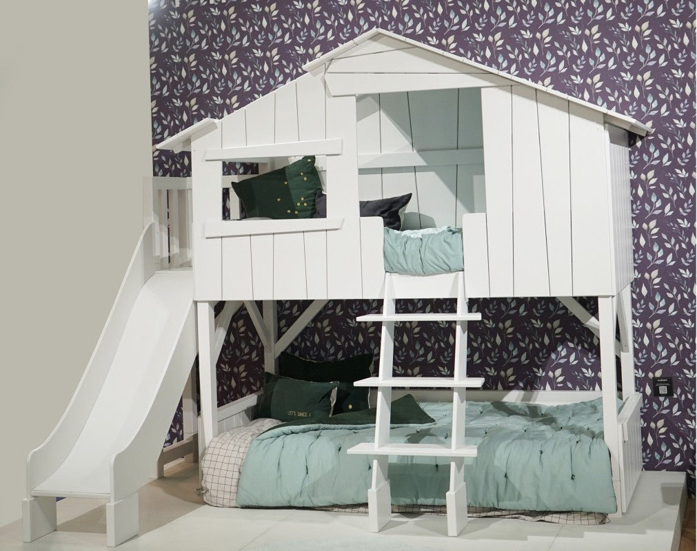 Mathy-by-Bols Baumhausbett als Stockbett 90x190cm mit Rutschenturm in 28 Farben erhältlich