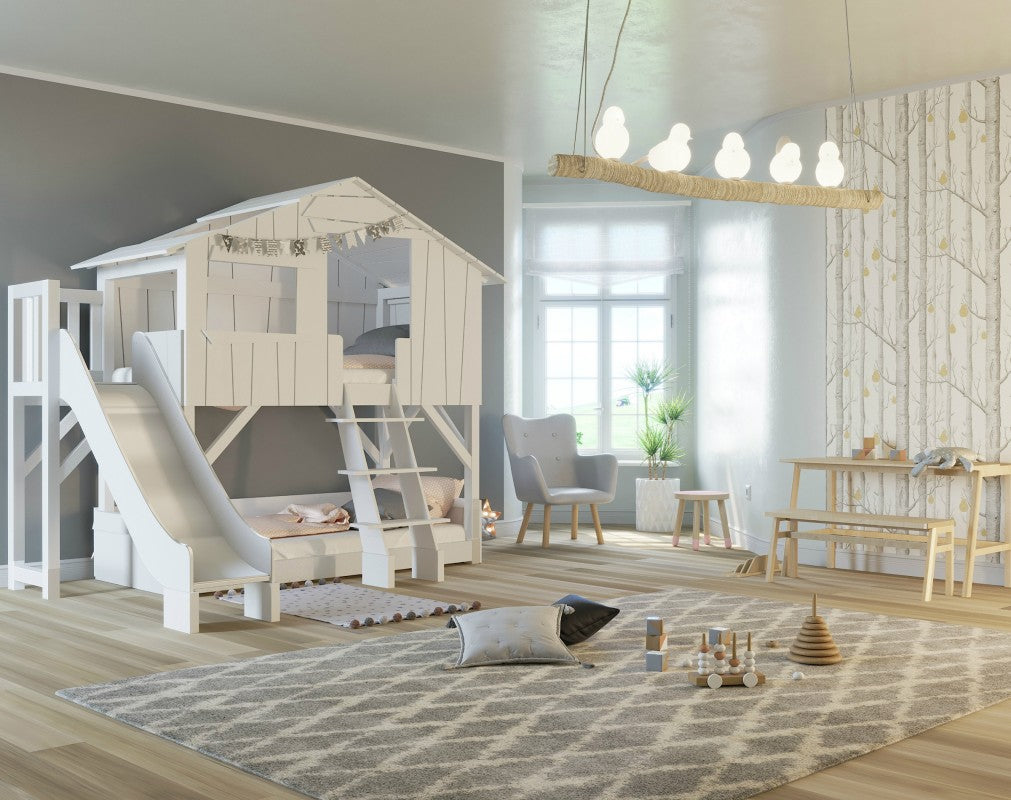 Mathy-by-Bols Baumhausbett als Stockbett 90x190cm mit Rutschenturm in 28 Farben erhältlich