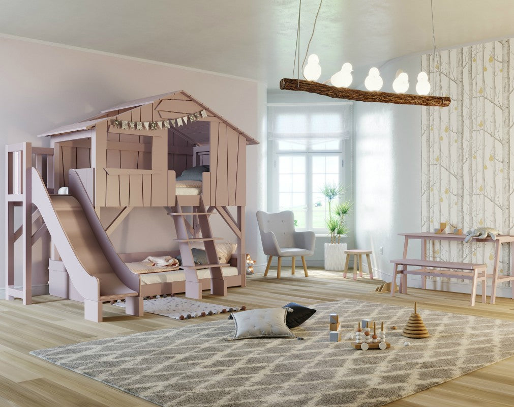 Mathy-by-Bols Baumhausbett als Stockbett 90x190cm mit Rutschenturm in 28 Farben erhältlich