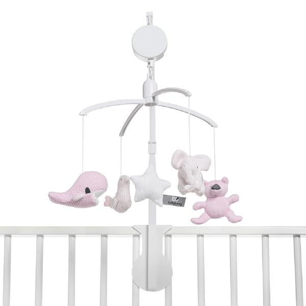 Baby's Only Musik-Mobile in klassisch rosa-babyrosa-weiß mit Gestell