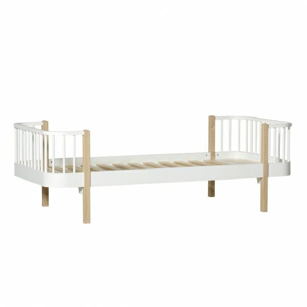 Oliver Furniture Wood Original Einzelbett 90x200cm in weiß/Eiche