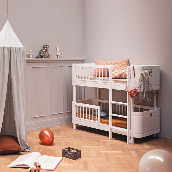 Oliver Furniture Wood Mini+ halbhohes Etagenbett 68x162cm weiß