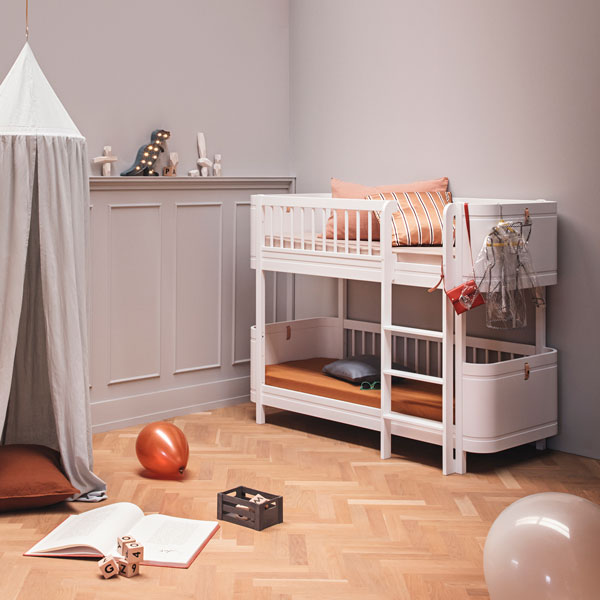 Oliver Furniture Wood Mini+ halbhohes Etagenbett 68x162cm weiß