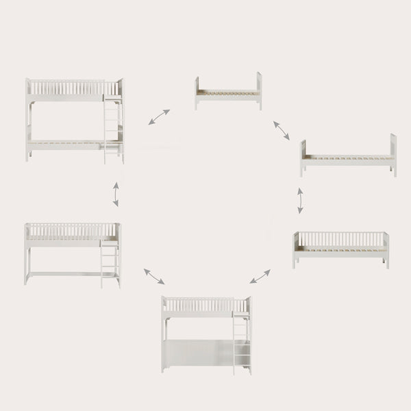 Oliver Furniture Seaside Classic Etagenbett 90x200cm mit gerader Leiter