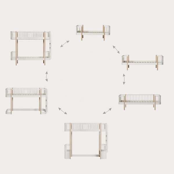 Oliver Furniture Wood Original Junior- und Kinderbett in 90x160cm in weiß