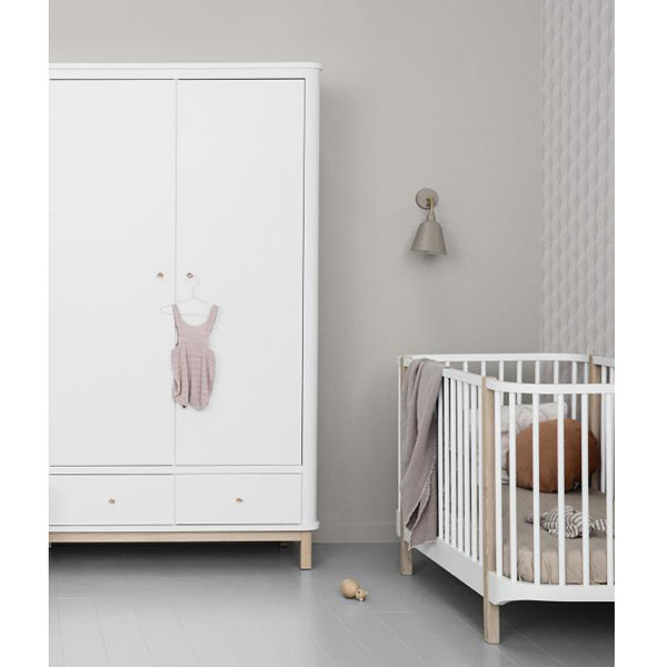 Oliver Furniture Wood Kleiderschrank 2-türig in weiß/Eiche