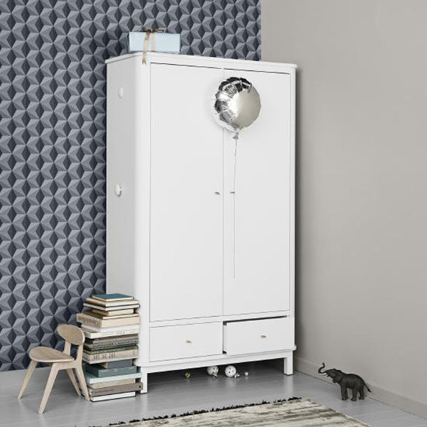 Oliver Furniture Wood Kleiderschrank 2-türig in weiß